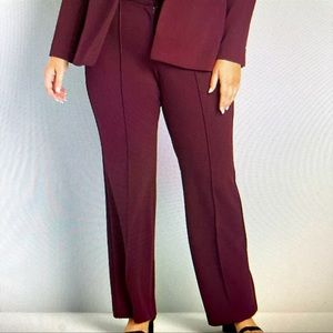Lane Bryant the perfect drape maroon wide leg trousers
